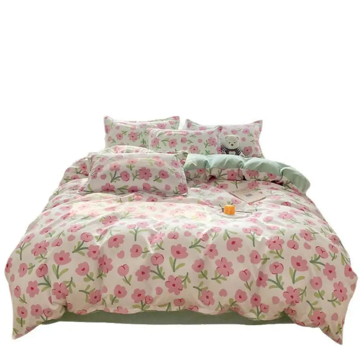 Fresh four-Piece Set Washed Cotton Bedding - sleek-selections