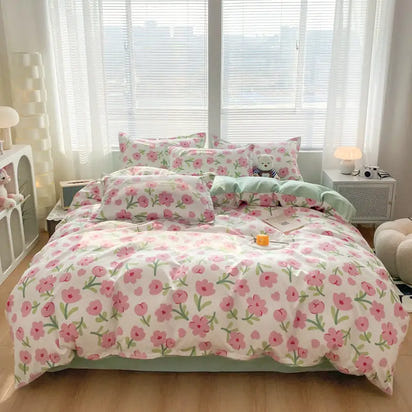 Fresh four-Piece Set Washed Cotton Bedding - sleek-selections