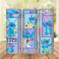 Three Stitch-themed tumblers.