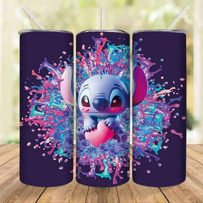 Stitch-themed tumbler set.
