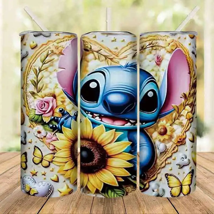 Stitch-themed tumbler set.