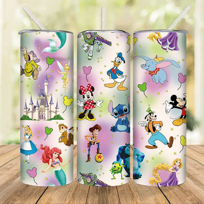 Disney character tumblers.