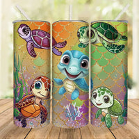 Turtle-themed tumbler set.