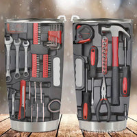 Two tool-themed tumblers.