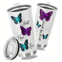 Butterfly-themed tumbler set.