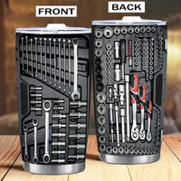 Toolbox-themed tumbler.