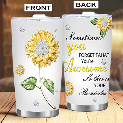 Sunflower-themed tumbler set.