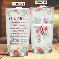 Two floral-themed tumblers.