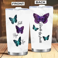 Butterfly-themed tumbler set.