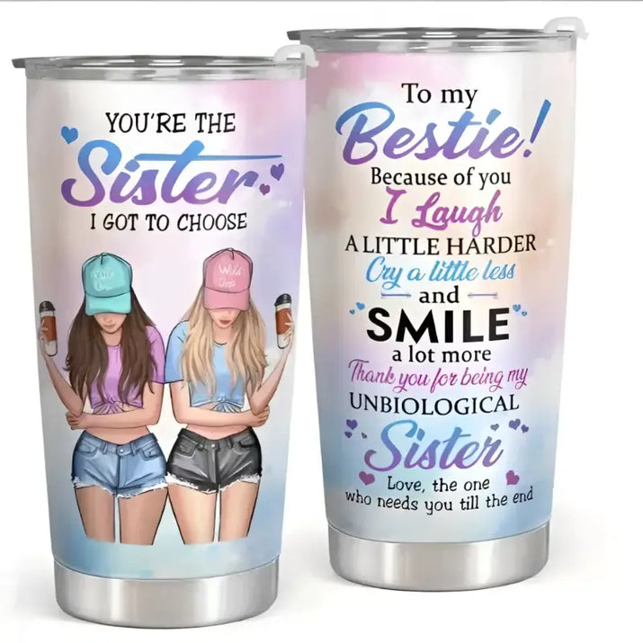 Two personalized tumblers.
