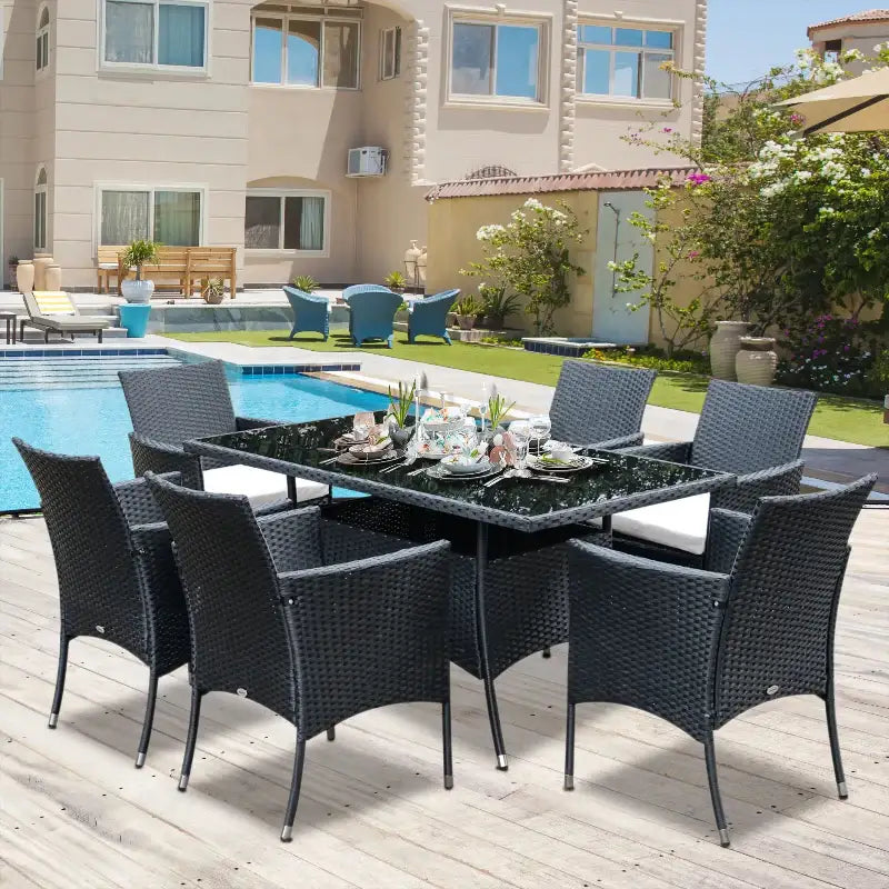 Outdoor garden dining set for stylish garden dining and outdoor entertaining