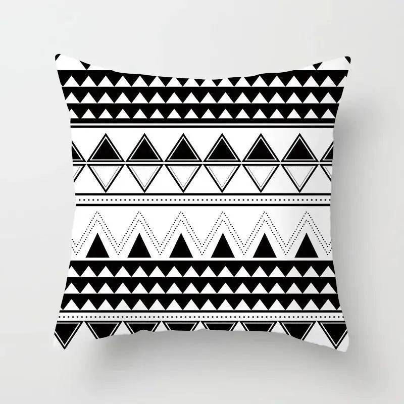 Black and white geometric patterned pillow from the Geometric Pattern Series Throw Pillow collection