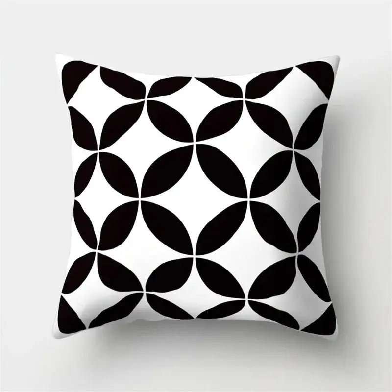 Black and white patterned throw pillow from Geometric Pattern Series Throw Pillow collection