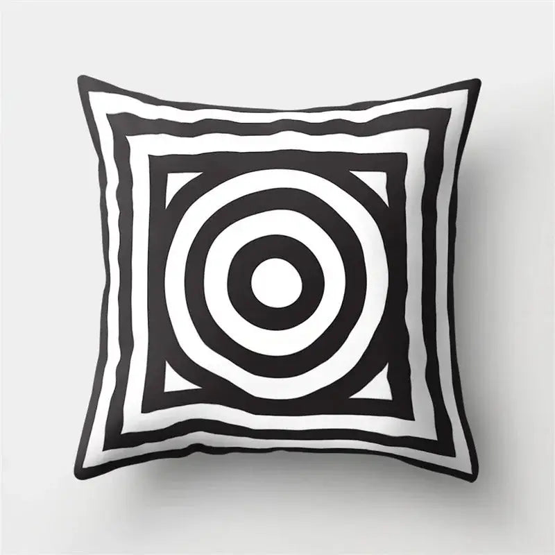 Black and white patterned pillow from the Geometric Pattern Series Throw Pillow collection