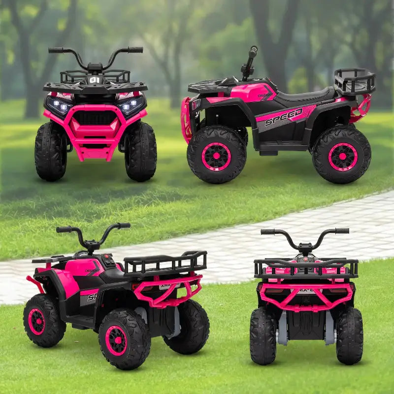 Pink and black four-wheeled Kids ATV for kids outdoor adventure fun