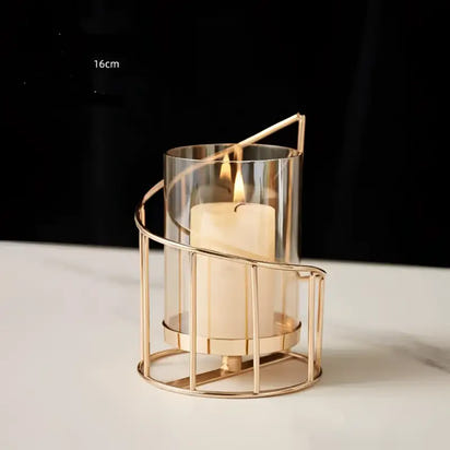 Gold Wrought Iron Candle Holder - sleek-selections