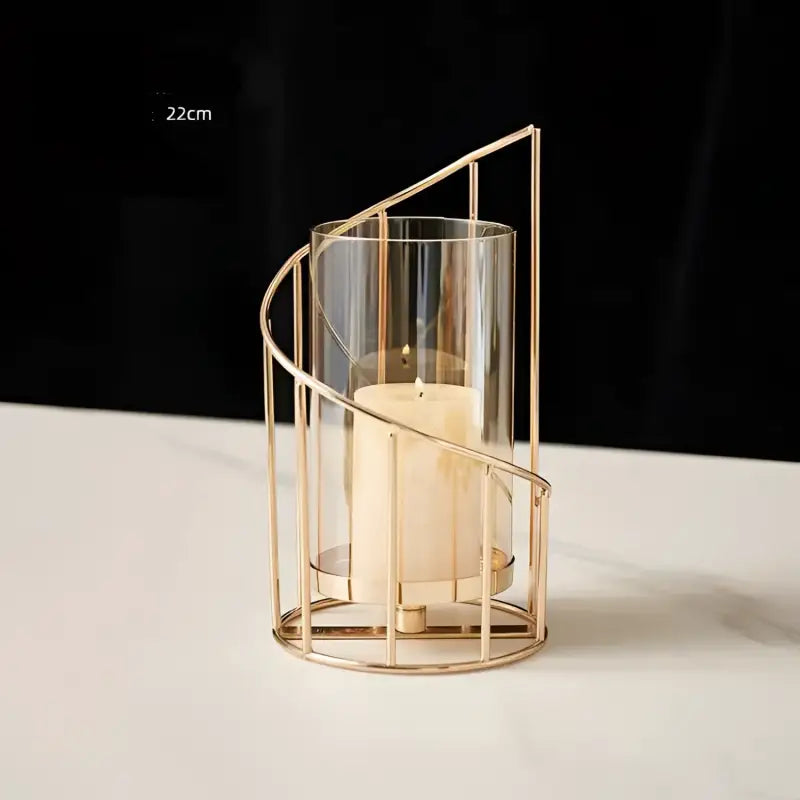 Gold Wrought Iron Candle Holder - sleek-selections