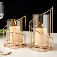 Gold Wrought Iron Candle Holder - sleek-selections