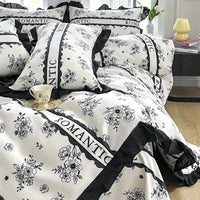Floral-patterned bedding set.