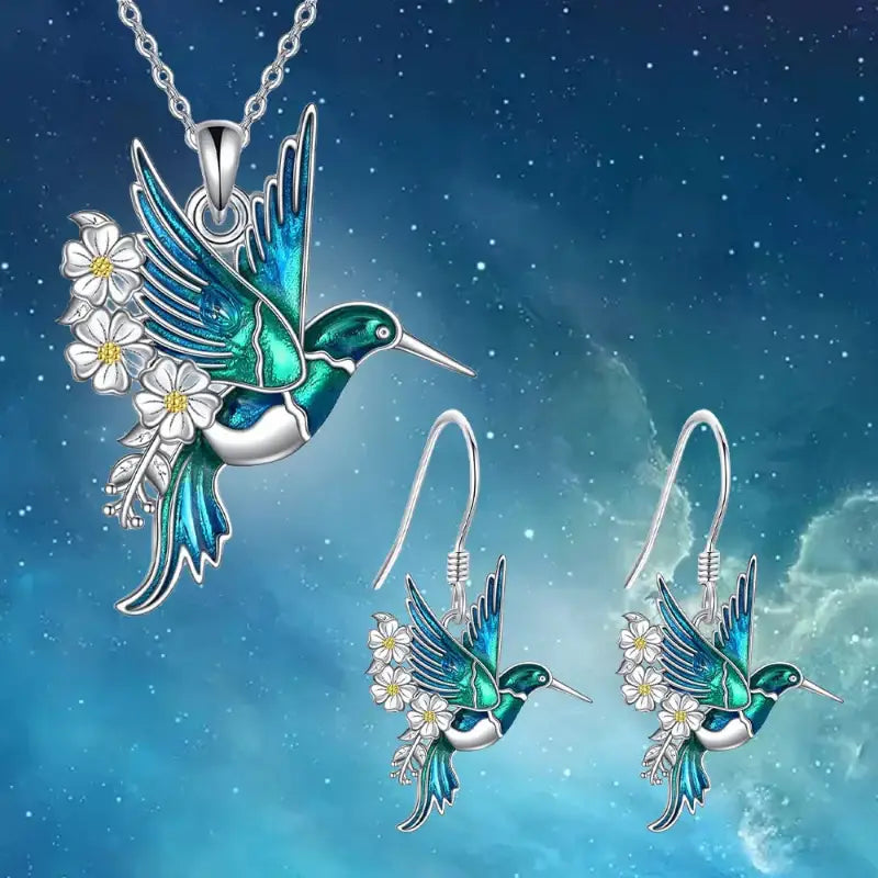 Hummingbird jewelry set.