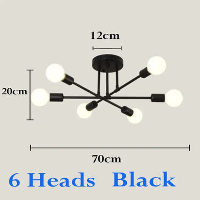 Nordic Industrial Wrought Iron Ceiling Light - sleek-selections