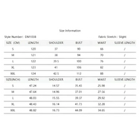 Clothing size chart.