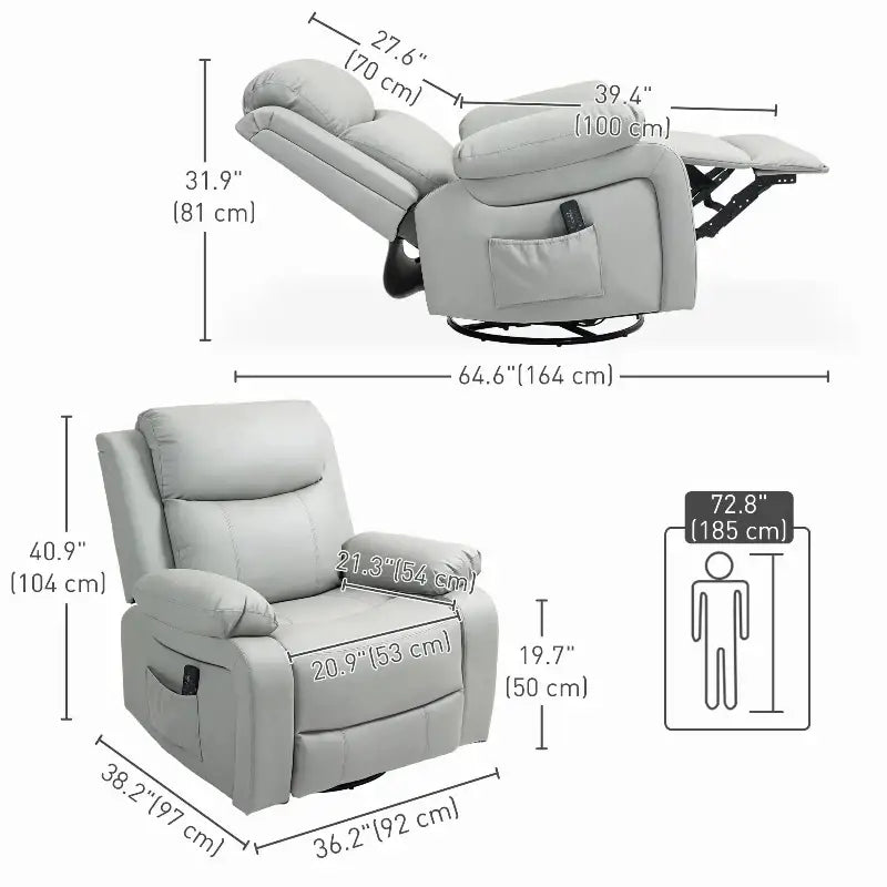 PU Leather Reclining Chair - sleek-selections