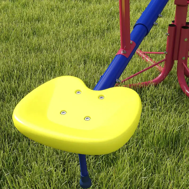 Yellow plastic swing seat.
