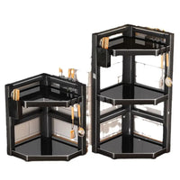 Black corner kitchen shelves.