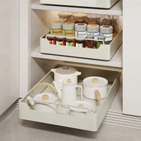 Kitchen pull-out shelves demonstrating efficient kitchen pull-out cabinet organizers