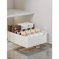 White pull-out storage drawer for Kitchen Pull-Out Shelves, perfect for organized kitchen pull-out cabinets