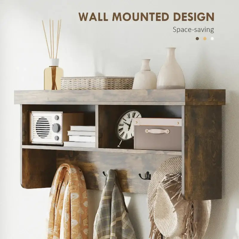 2-in-1 Hall Tree and 5-Hook Coat Rack Shoe Bench Set - sleek-selections