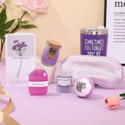 Spa gift set with bath and body items.