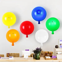 Colorful balloon wall decorations.