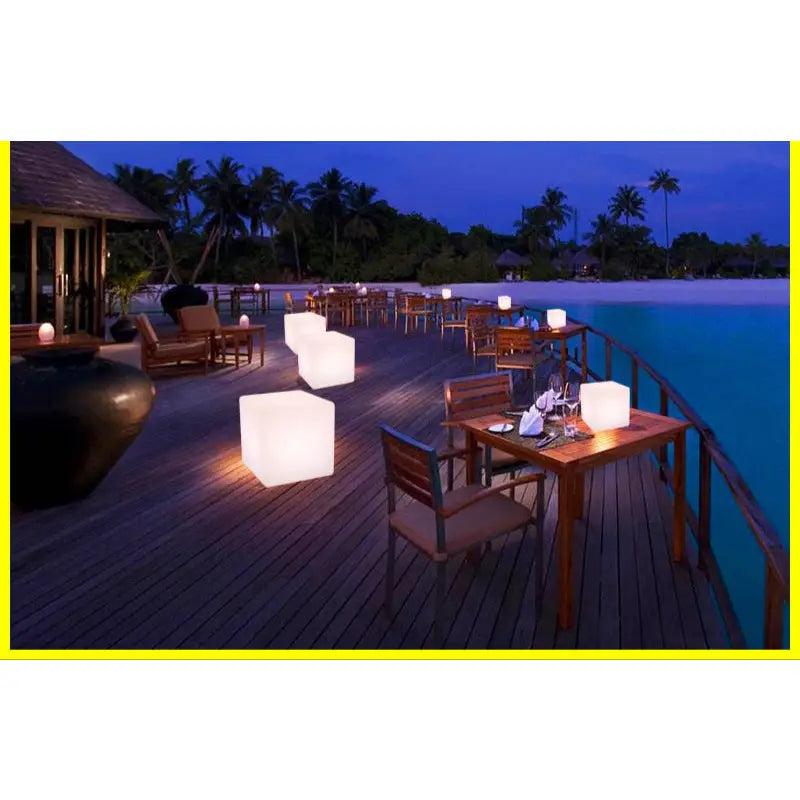 Illuminated LED Cube Atmosphere Light serving as stylish Cube Atmosphere Light Seating
