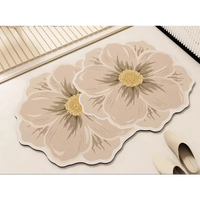 Floral-shaped beige rugs.