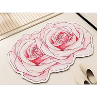 Rose-shaped pink rug.