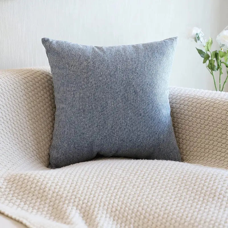 Gray textured pillow.