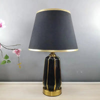 Black and gold table lamp.