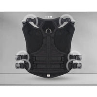 Black tactical chest vest with adjustable straps for large dogs and chest vest leash