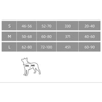 Dog harness size chart for tactical chest vest and leash for large dogs