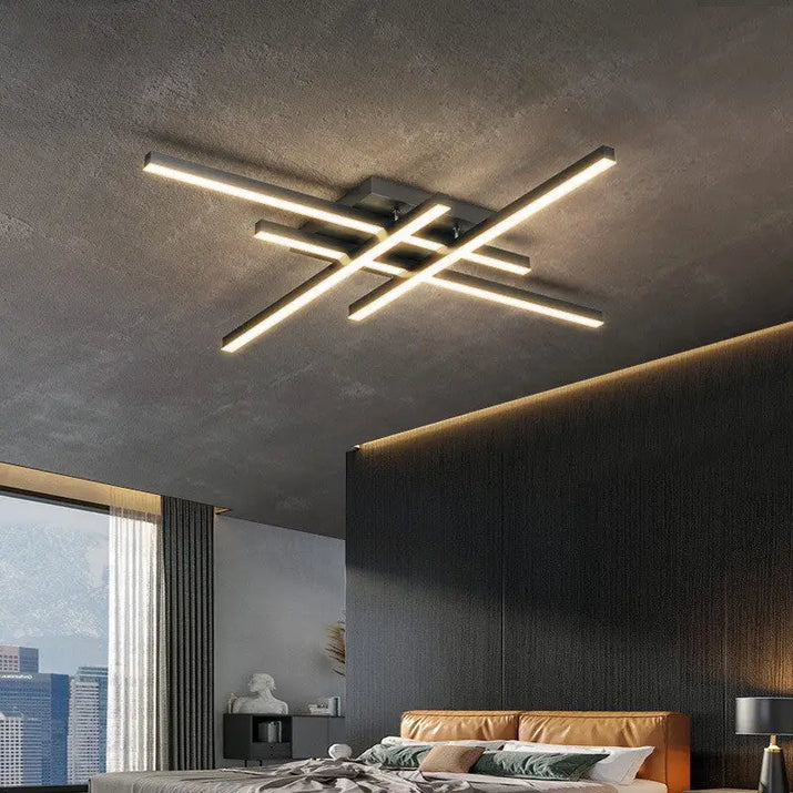 Modern linear LED ceiling light.