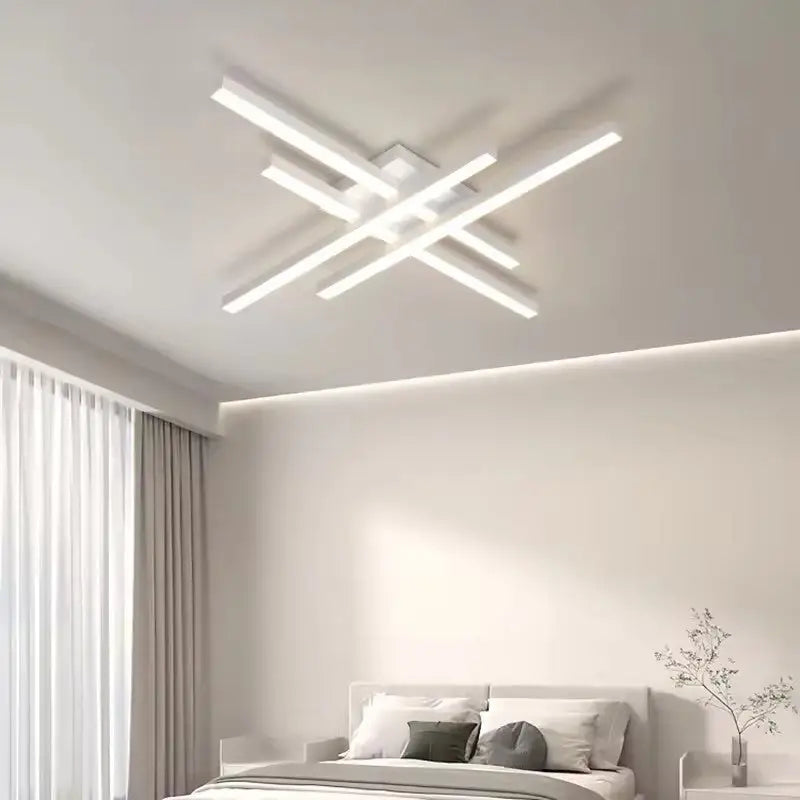 Modern white ceiling light fixture.