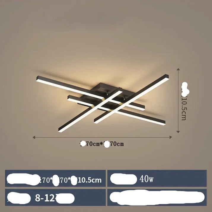 Modern black and white LED ceiling light.