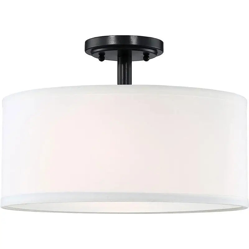 Black and white drum ceiling light.