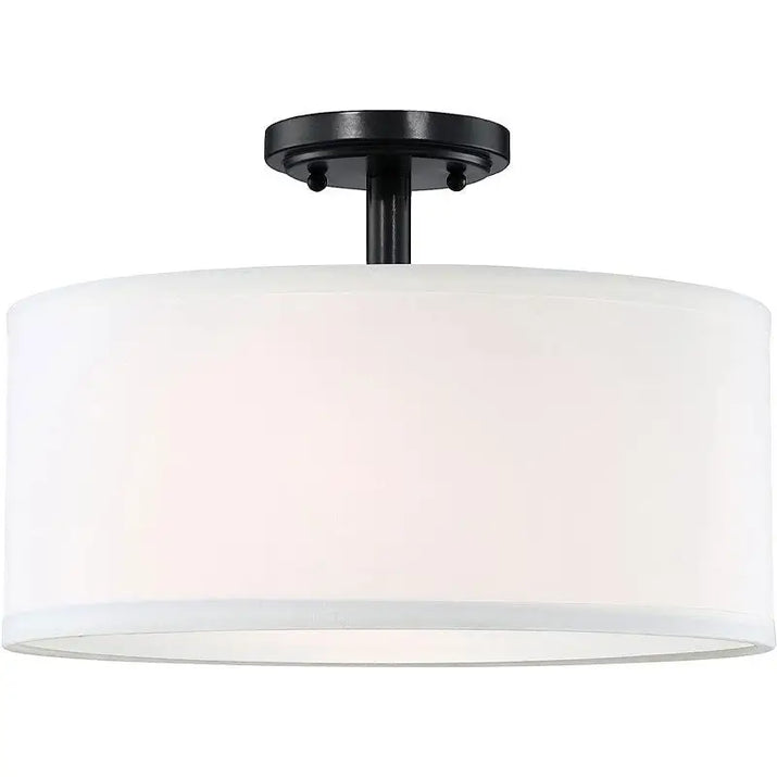 Black and white drum ceiling light.