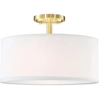 Gold and white drum ceiling light.