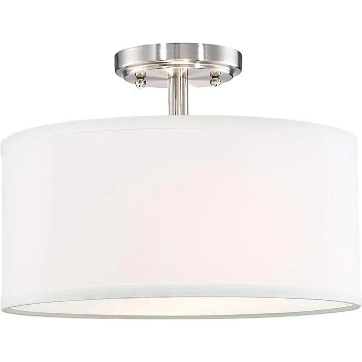 White drum ceiling light.