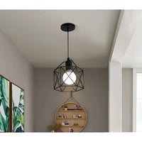 Geometric black pendant light.