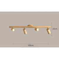 Wooden track lighting fixture.